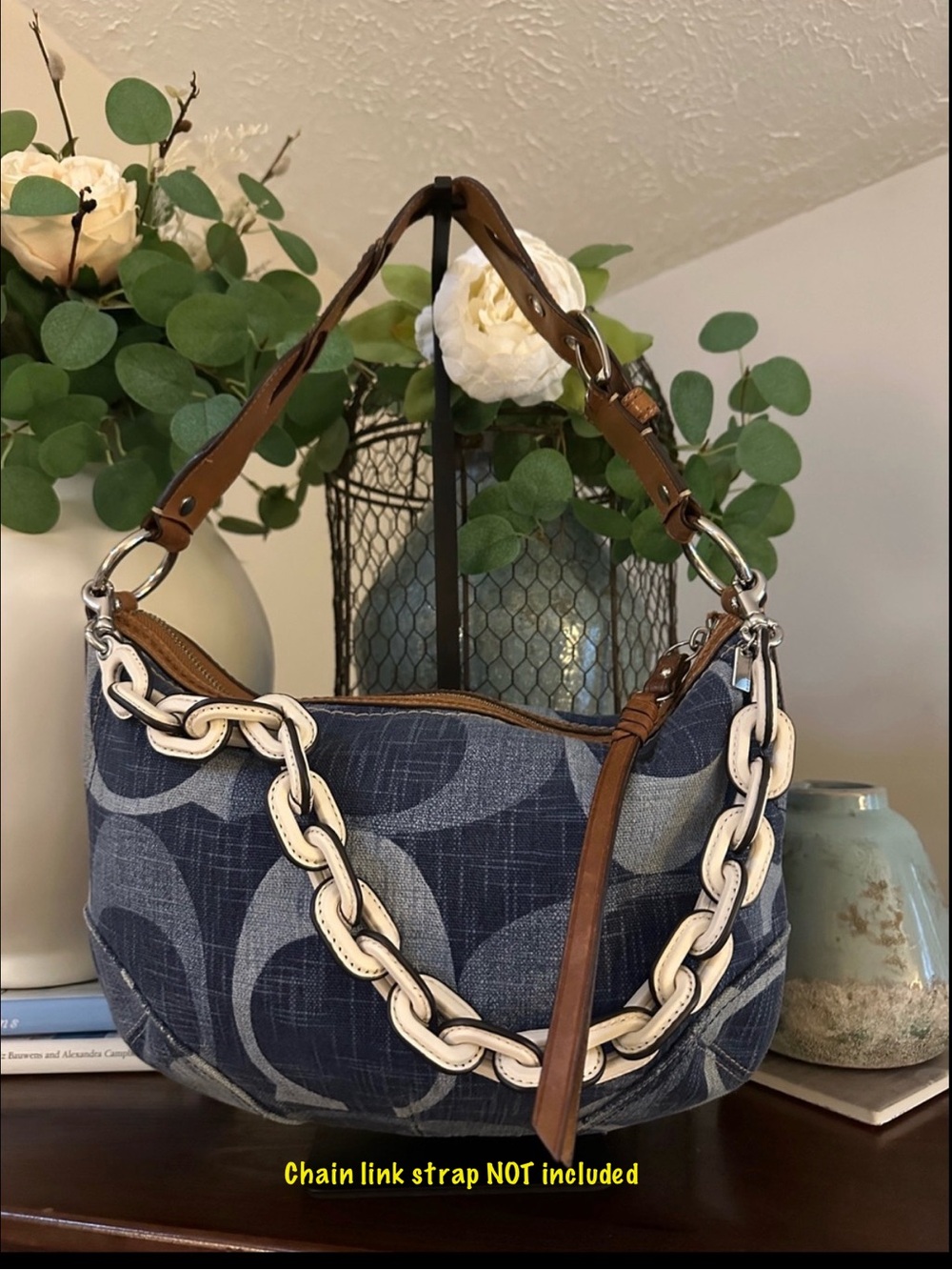 Coach Signature Jumbo C Tonal Denim Hobo Bag - Picture 11 of 16